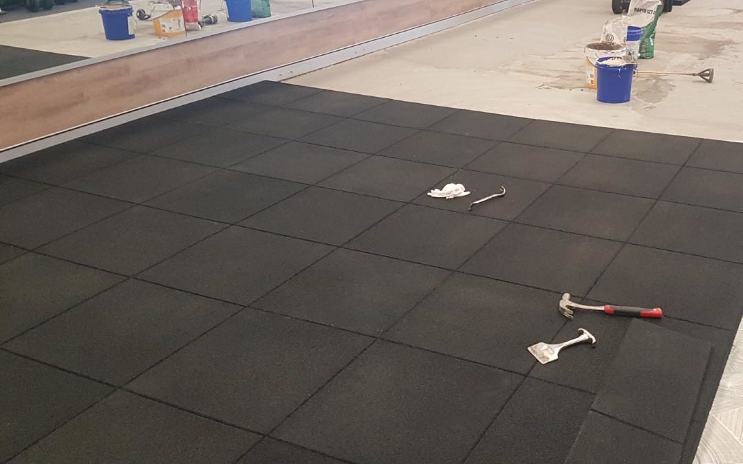 Regupol FX50 Rubber Paver Gym Installation